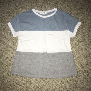 Blue, white and grey stripped T-Shirt